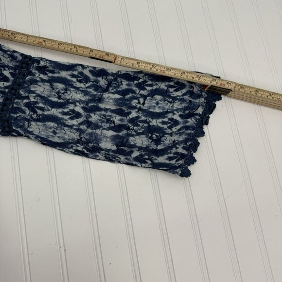 Sea‎ Gypsies Top Bell Sleeves Cropped Crochet Detail Boho V Neck Festival - Picture 10 of 11